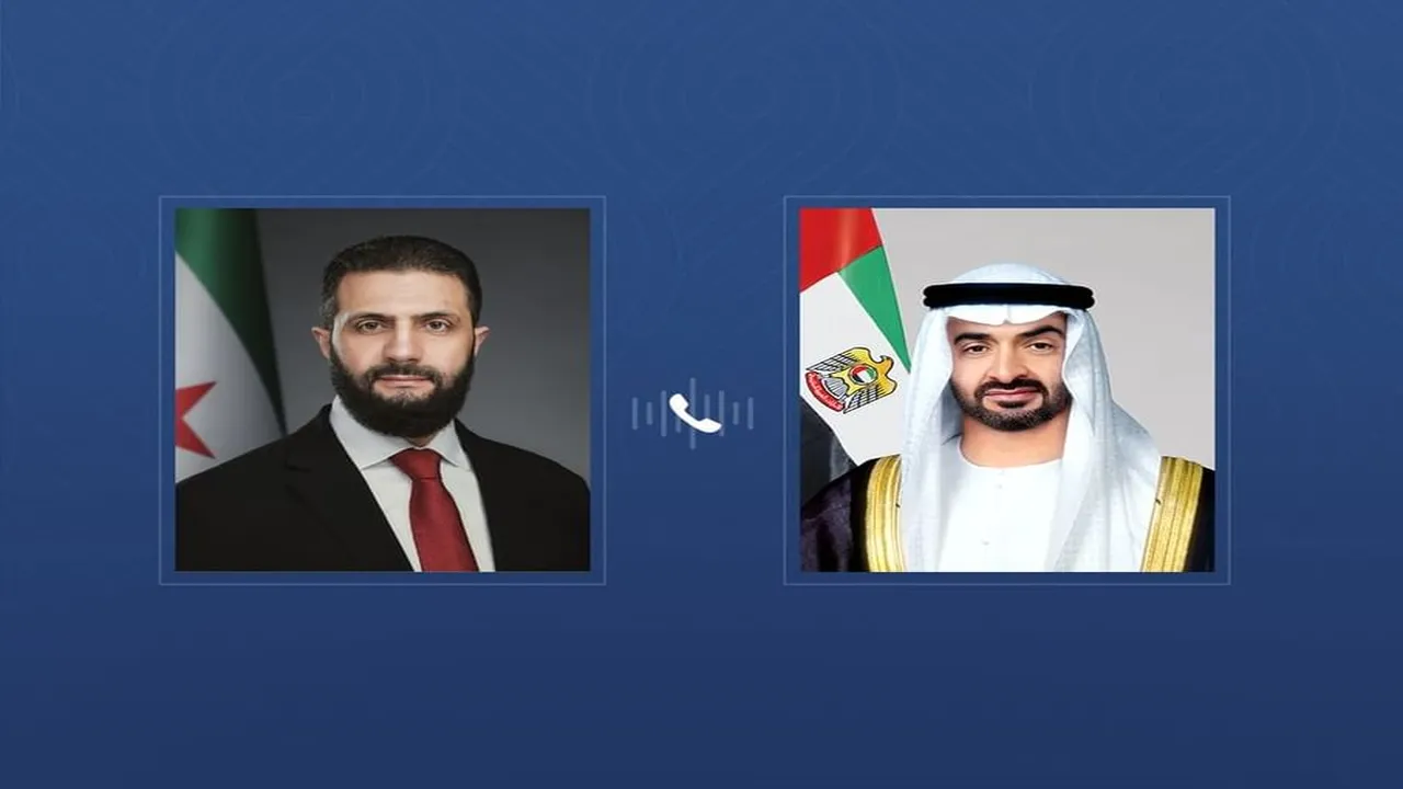 رئيس الدولة يتواصل مع الرئيس السوري حول تعزيز العلاقات والتطورات الإقليمية